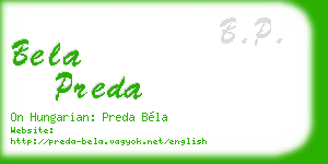 bela preda business card